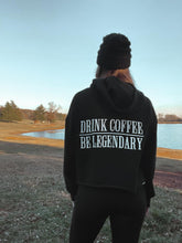 Load image into Gallery viewer, Women's Lightweight Crop Hooded Sweatshirt - Black