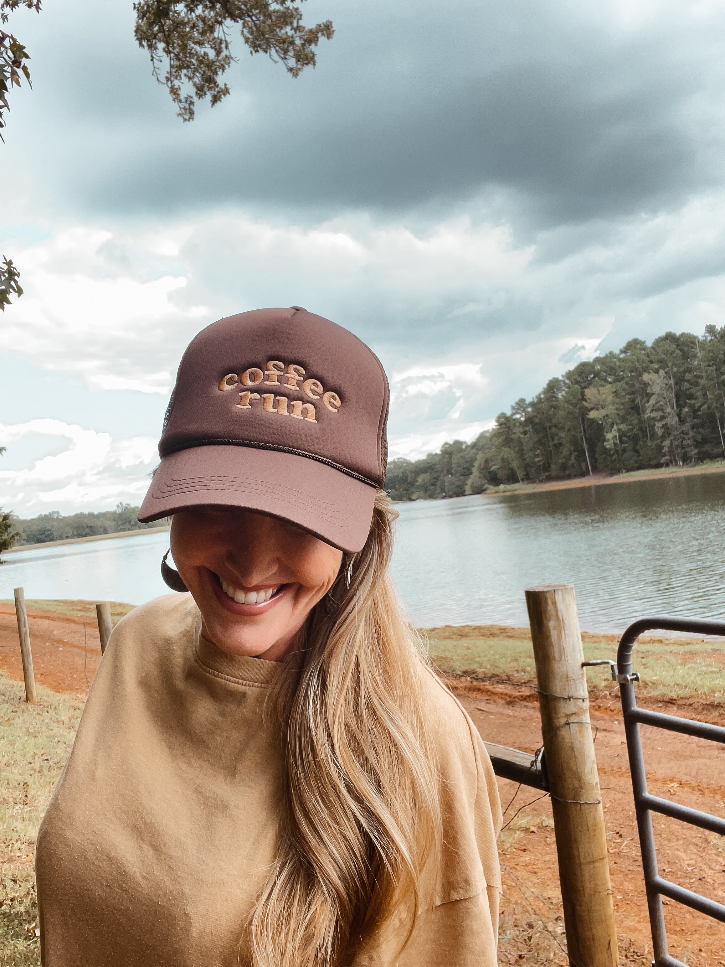 Coffee Run- Brown Vintage Trucker Hat main image 0