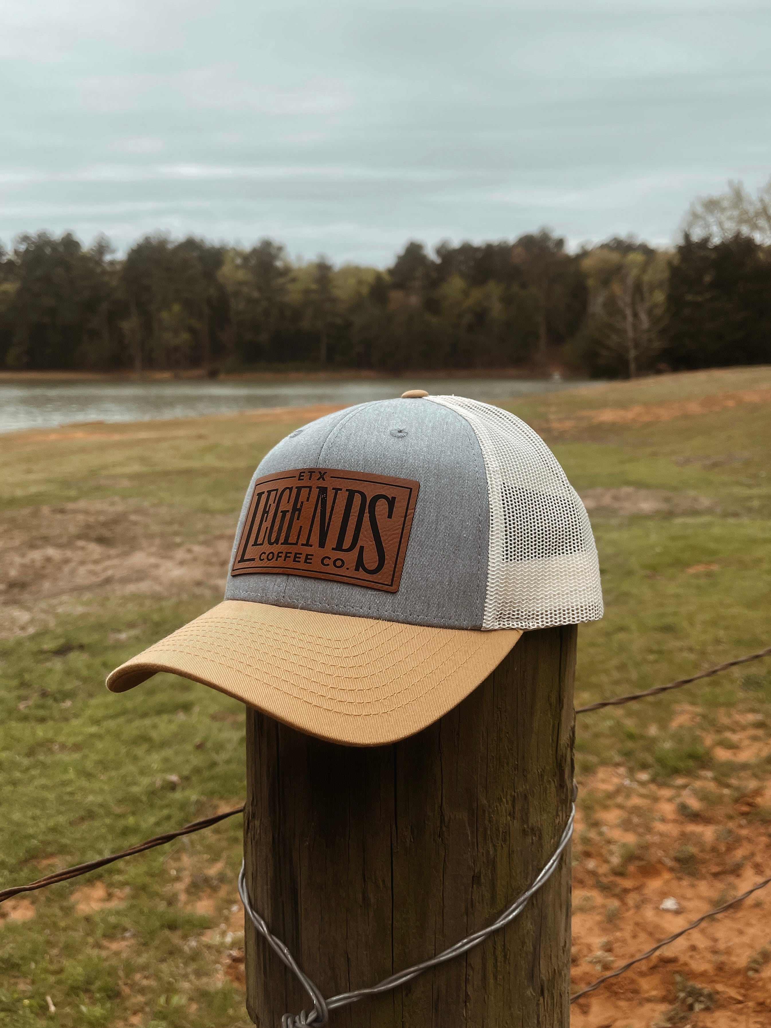 Cowboyin Leather Patch - Infant / Toddler Trucker Hat - Black/Heather