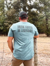 Load image into Gallery viewer, Men’s V-Neck – Heather Deep Teal w/ Black Logo