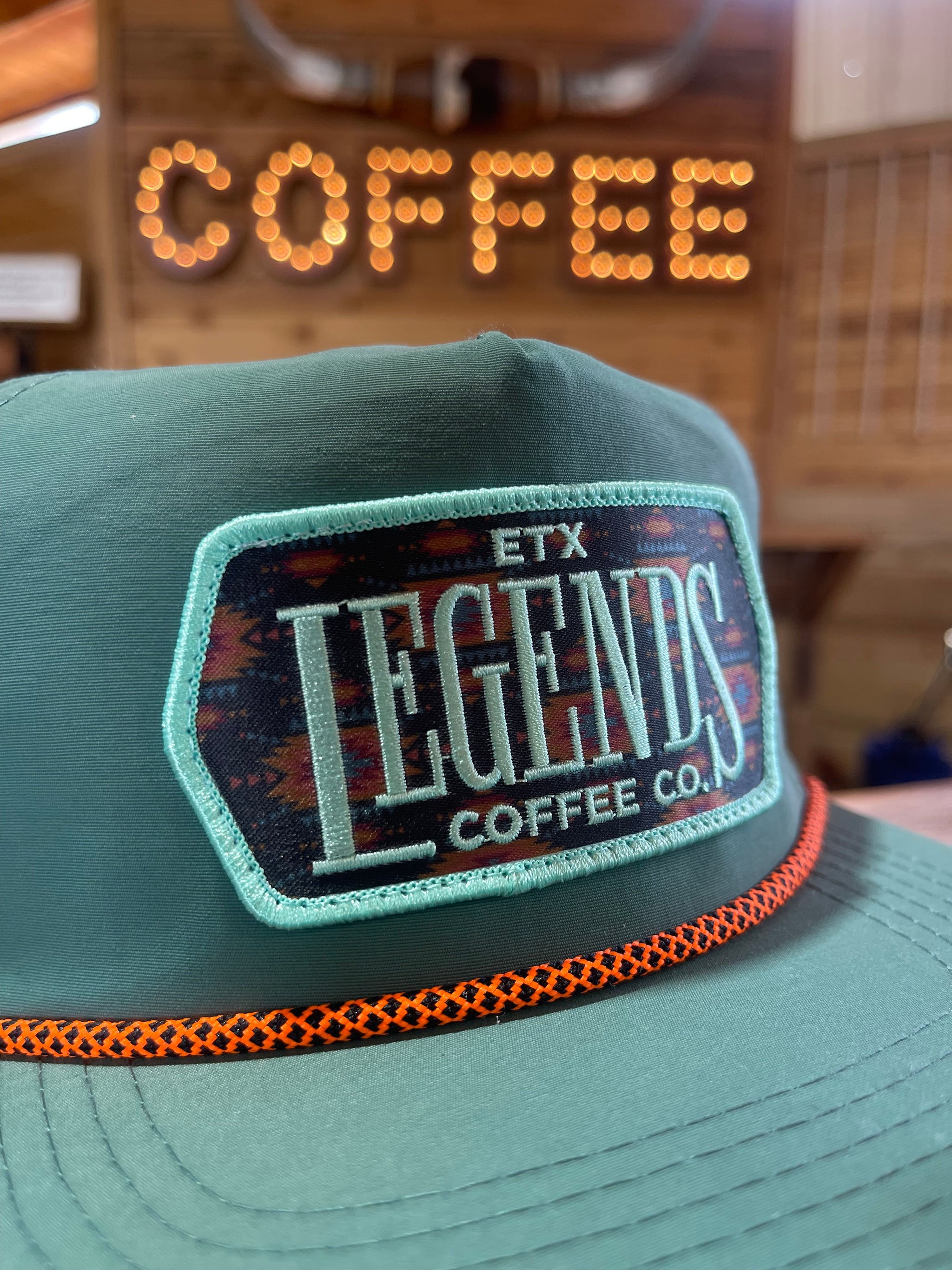 Perforated Rope Hat - Deep Turquoise/Orange Rope – ETX Legends