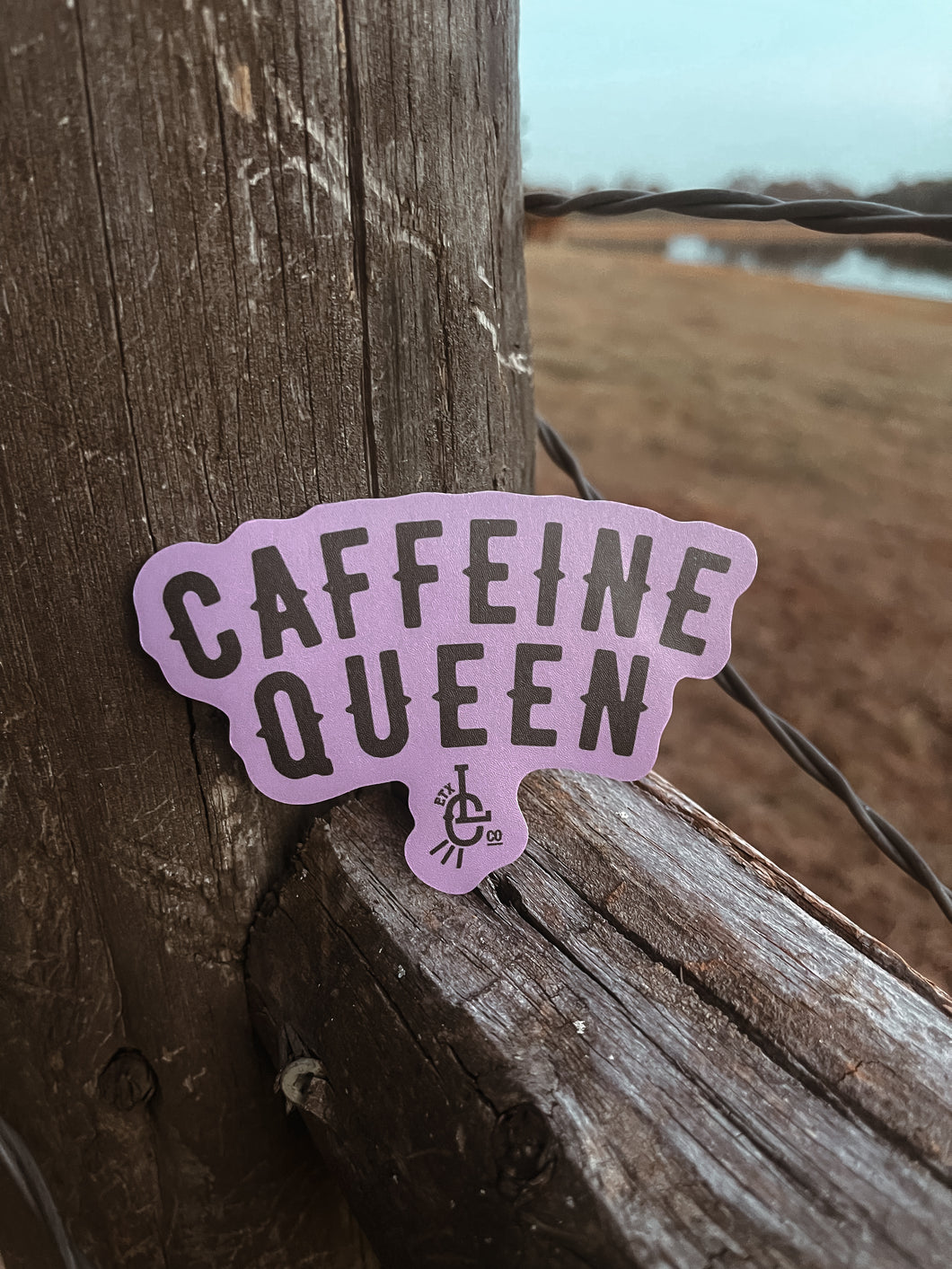 Caffeine Queen Sticker - Plum