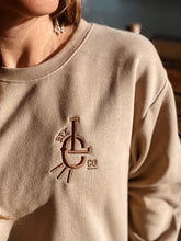 Load image into Gallery viewer, Women&#39;s Sueded Sweatshirt - Tan w/ Copper Embroidery
